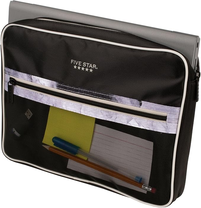 Five Star Zipper Binder, 3 Inch 3-Ring Binder, Expandable Plus Removable Padded Device Case and Expanding File, 700 Sheet Capacity, Includes Multi-Use Strap, Black/Gray (29296IT8) (Pack of 2)