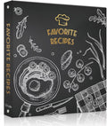 Recipe Binder with Plastic Sleeves, 8.5x11 3 Ring Blank Recipe Book Binder | Premium recipe binder kit with waterproof cover, sleeves, cards, dividers and gift box for preserving recipes-Blackboard.