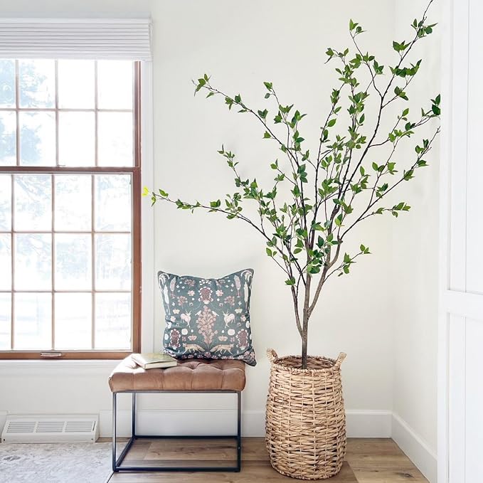 Nearly Natural 6.5 ft Minimalist Citrus Artificial Tree with Nursery Pot | Bendable Branches, Realistic 78-Inch, Fake Tree, Ideal for Indoor Home, Living Room, and Office Decor