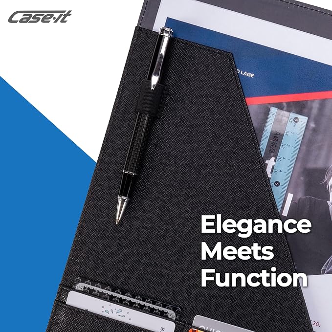 Case-it Business Padfolio | Letter Size | PAD-14 Black | Premier, Letter Size Writing Pad, School & Office