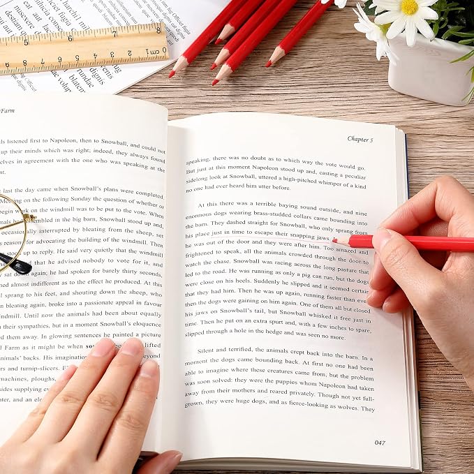Outus 144 Pcs Red Pencils with Eraser Pre Sharpened Red Checking Correcting Pencils Erasable HB Grading for Checking Tests Grading Map Coloring Editing Writing Drawing Back to School Office Favors