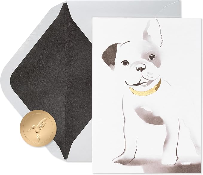 Papyrus Blank Cards with Envelopes, Frenchie (12 count)