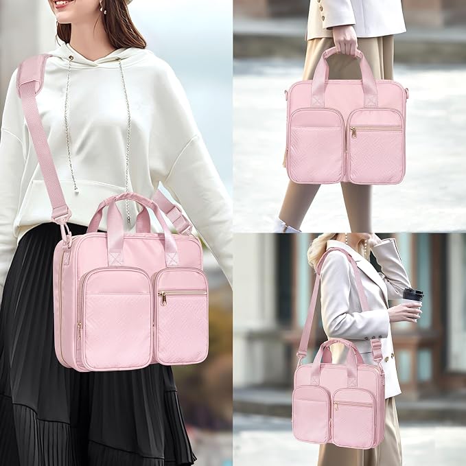 3 Ring Zipper Binder, 2 Inch Ring Binder Organizer Bag with Strap | Binder Bag Fits 13" Laptop & 500 Sheets, Detachable Shoulder Strap, Large Capacity Zip Up Portfolio Folder Bag for Office