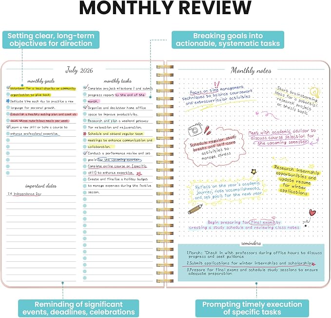 Monthly Planner 2026-2027, 18 Months Calendar, Jul 2026-Dec 2027