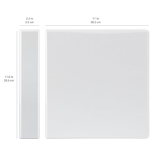 Amazon Basics 3 Ring Binders, 1.5 Inch D-Ring Organizer for School, Home Office, White, 4 Pack