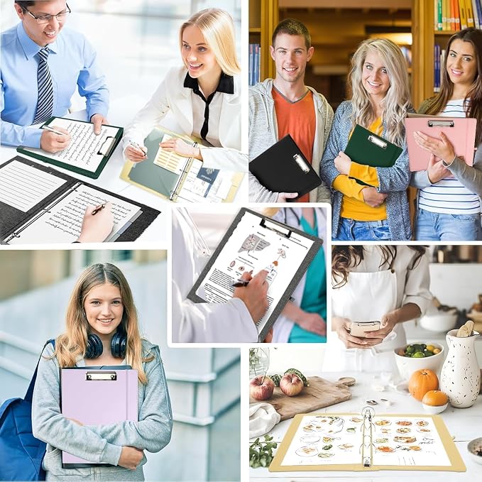 1 Inch 3 Ring Linen Binder Organizer, BVSSX Three Ring Binders with Clipboard, Plastic Folder, 5-Tabs Pocket Dividers with Sticker Labels, Pen Loop, Elastic Strap (Sauge, Letter Size)