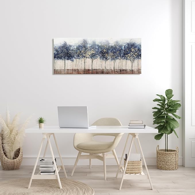 Modern Trees Floral Landscape, 20 x 48 Inch Canvas Wall Art | Stupell Industries · By Nina Blue · Ready to hang · Nature inspired for living room or office · Made in USA