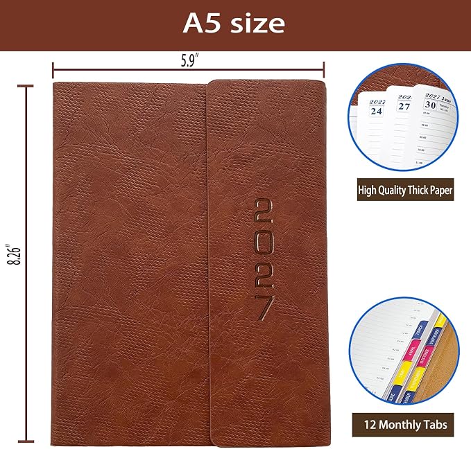 2027 Daily Planner -One Page per Day, Daily Calendar Book 8.26'' x 5.9''