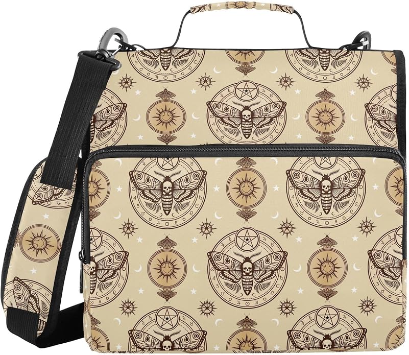 Zipper Binder Bag 3 Ring File Folder Portfolio Organizer Zippered Binder Bags with Strap Fits Laptop Women Men