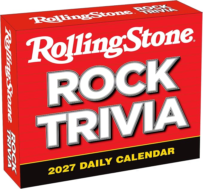 Rolling Stone Rock Trivia 2027 Daily Desk Calendar: Boxed Page-a-Day Music Quiz Calendar with Day-to-Day Rock History, Legends & Iconic Moments