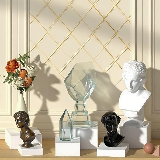 6PCS White Acrylic Buffet Risers Food Display Stands for Buffet Table Party Catering Dessert Jewelry Collectibles, Acrylic Cube Nesting Boxes with Hollow Bottoms 6 Sizes (Size 5",6",7",8",9",10")