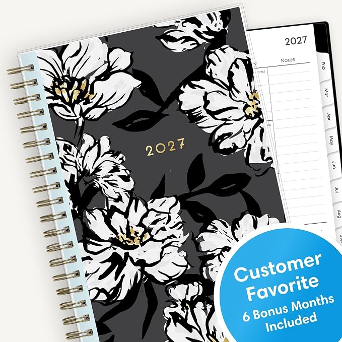Blue Sky 2027 Weekly & Monthly Planner Calendar, 5"x8", Baccara Dark