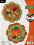 Bucilla, Felt Applique 2 Piece Wall Hanging Kit, Pumpkin Patch Pair, Perfect for Holiday DIY Arts and Crafts Projects, 89712E