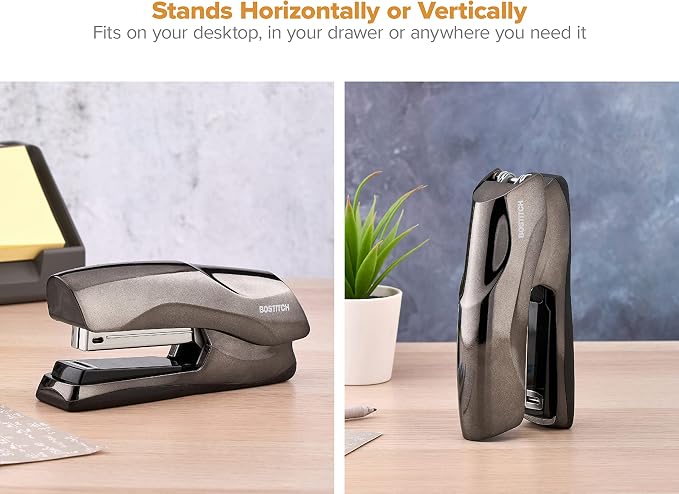 Bostitch Office Heavy Duty 40 Sheet Stapler, Small Stapler Size, Fits into The Palm of Your Hand, Black Chrome (B275-BLKCH)