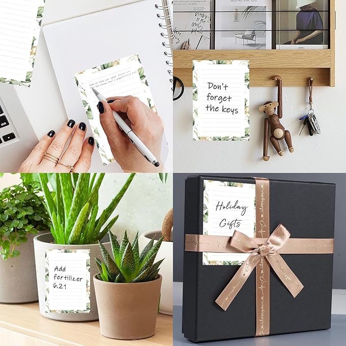 SXboxing Sticky Notes 4X6 Inches, 2 Pack Large Cute Self-Stick Pads, Bright Funny Memo Pads Easy to Stick for Home, Office Luxury Leaf