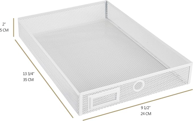 Annova Desk Organizer Wire Mesh 3 Tier Sliding Drawers Paper Sorter/Multifunctional/Premium Solid Construction for Letters, Documents, Mail, Files, Paper, Kids' Art Supplies (White)