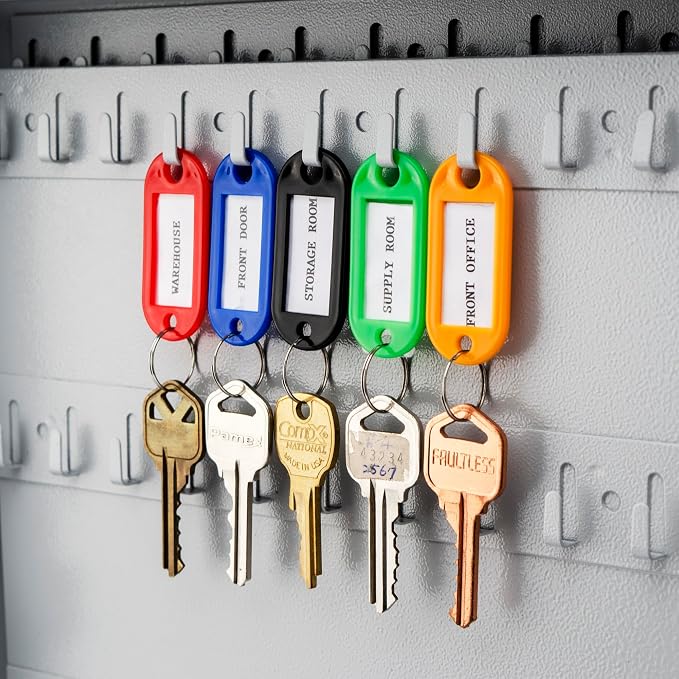 Barska Multi-Purpose Key Tags with Write-On Labels & Ring Holders - 50 Colored Tags