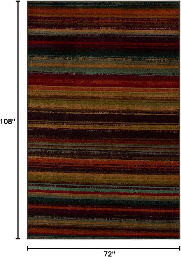 Mohawk Home Boho Stripe 6' x 9' Area Rug - Multicolor - Perfect for Living Room, Dining Room, Office