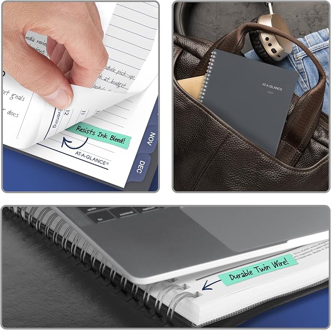 AT-A-GLANCE 2027 Planner, Weekly & Monthly, 5" x 8", DayMinder, Gray (GC2000727)