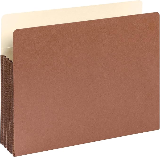 Smead File Pocket, Straight-Cut Tab, 3-1/2" Expansion, Letter Size, Redrope, 10 per Box (73264) (Pack of 5)