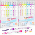 Zhehao 20 Pcs Erasable Highlighters Set, 10 Assorted Pastel Colors