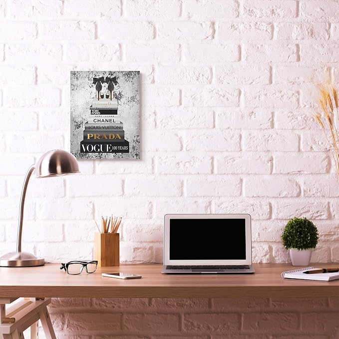 Stupell Industries Fashion Bookstack Glam, 16 x 20 Inch Canvas Wall Art | Stupell Industries · By Amanda Greenwood · Ready to hang · Chic gift for fashion lovers · Made in USA
