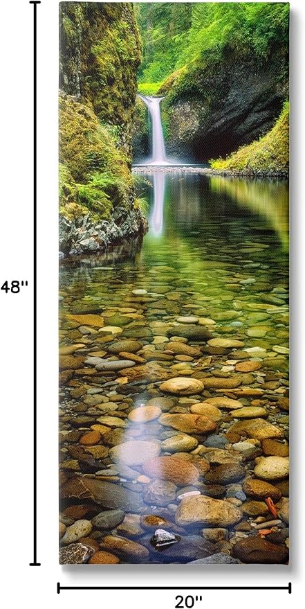 Stupell Industries Clear Stream Waterfall, 20 x 48 Inch Canvas Wall Art | Stupell Industries · By Dennis Frates · Ready to hang · Nature inspired decor for living room or office · Made in USA