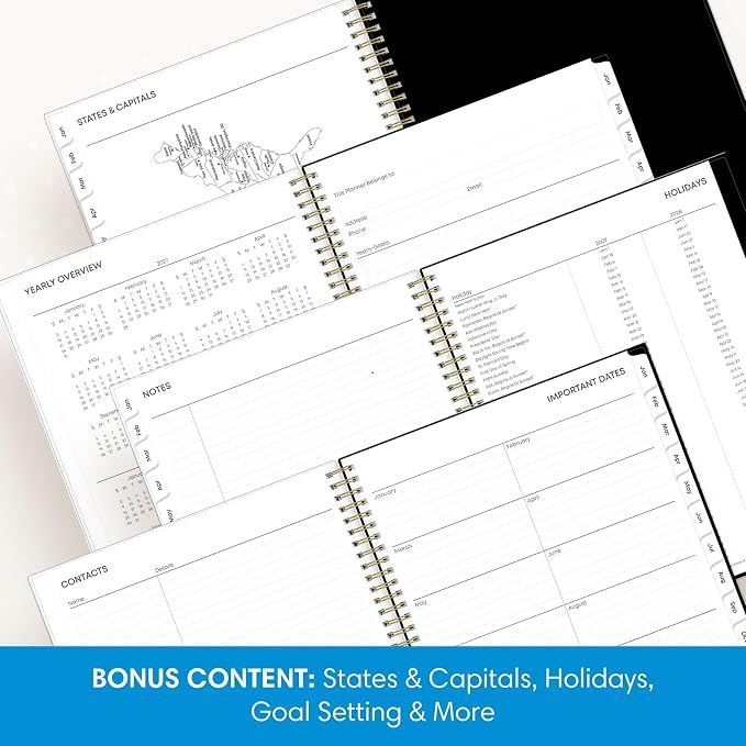 Blue Sky 2027 Weekly & Monthly Planner Calendar, 8.5"x11", Baccara Dark