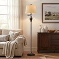 Vintage Floor Lamp with 350° Adjustable Swing Arm 61" Lamps for Living Room | Antique Brass Standing Lamp, Retro Bronze Bedroom Floor Lamp, Mid Century Farmhouse Rustic Traditional Tall Swivel Pole Lamp