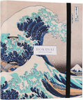 Kokonote Hokusai 2 Ring Binder - A4 - 10.6 x 12.6 inches - 27 x 32 cm - 2 Rings - Japanese Gifts | A4 Folder with Elastic closure, School Folders for Paperwork A4, Back to School Supplies | The Great Wave off Kanagawa