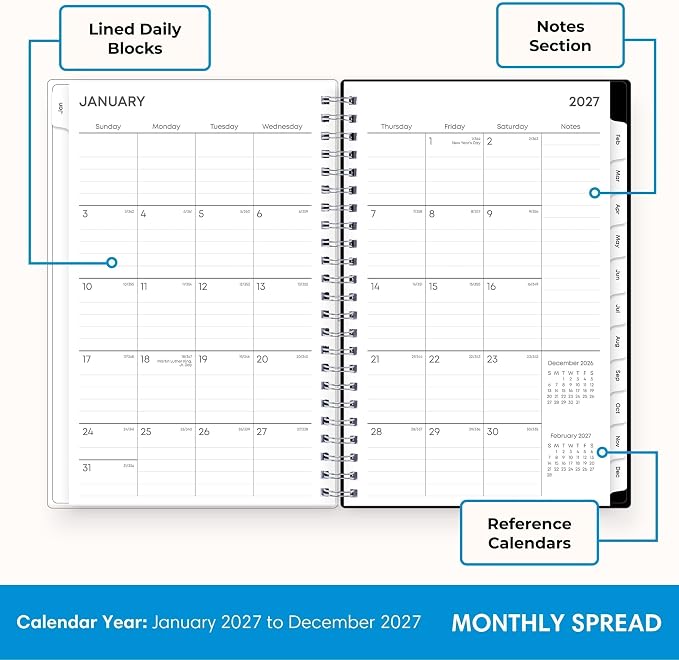 Blue Sky 2027 Weekly & Monthly Planner Calendar, 5"x8", Analeis