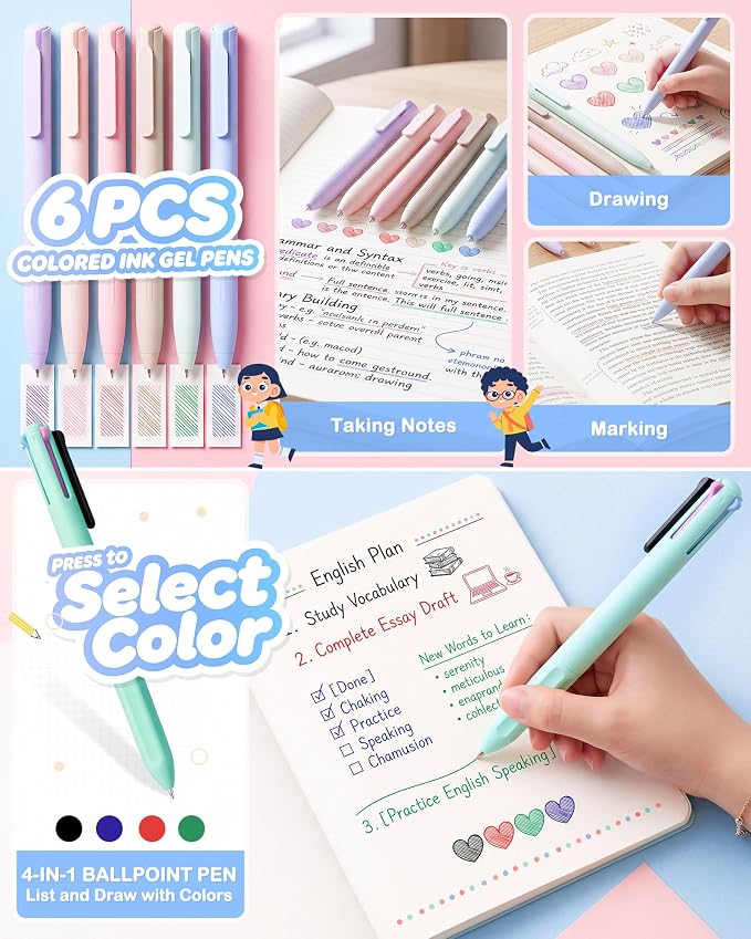 63PCS Stationery Set, Aesthetic School Supplies with Pencil Case