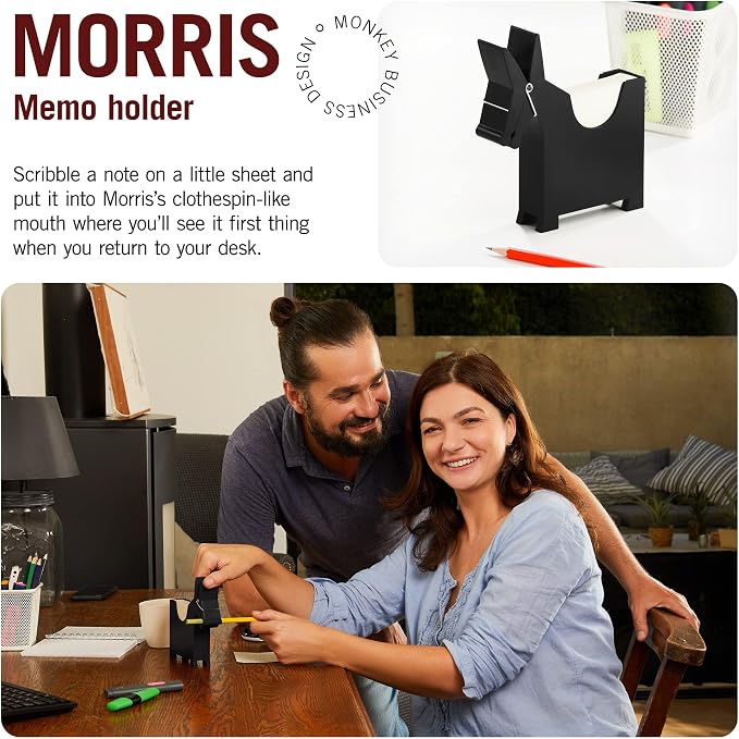 Monkey Business: Morris The Donkey Desktop Memo Holder - Cute Sticky Notes Holder & Desk Organiser, Office Accessories - Funny Decoration