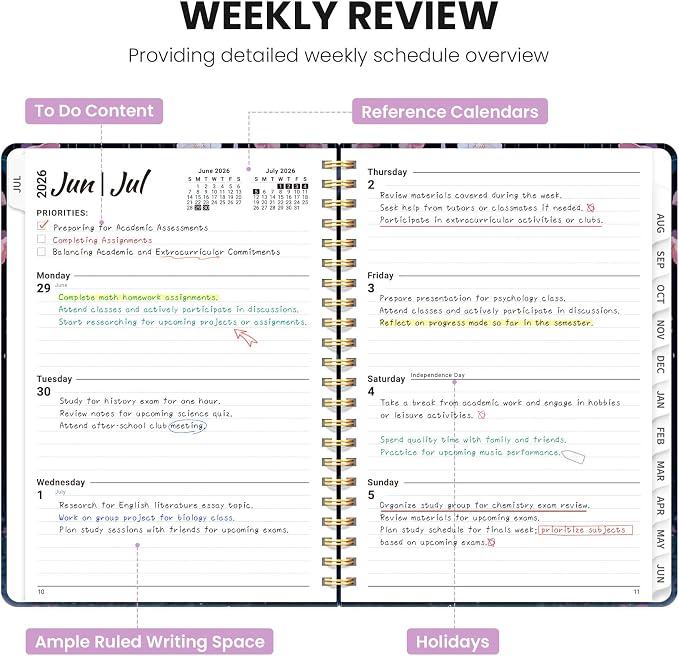 ZOTIA Planner 2026-2027 Weekly & Monthly Calendar Planner Jul 2026-Jun 2027