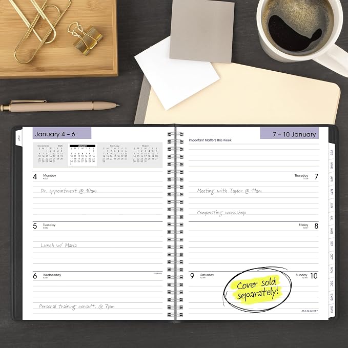 AT-A-GLANCE 2027 Refill for Executive Planner G54500, Weekly & Monthly, 7" x 8.75", DayMinder (G5455027)