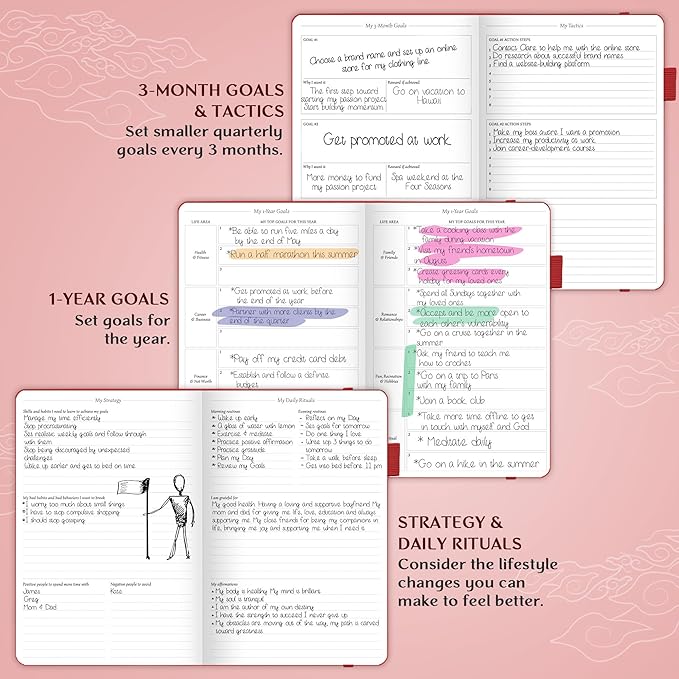 Legend Planner – Weekly & Monthly Life Planner to Hit Your Goals & Live Happier. Organizer Notebook & Productivity Journal. A5 (Red)