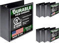 Samsill Durable 5 Inch 3 Ring Binder, D Ring Binder, Customizable Clear View, Black, 6-Pack, Holds 1070 Pages