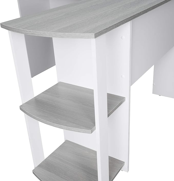 Techni Mobili L Shaped Desk - Modern Computer Desk with Corner Bookshelf & Side Storage Shelves for Home Office Accessories - Elegant, Space-Saving, & Minimalist Executive Table | 51.5 Inch modern L‑shaped desk with storage shelves, sturdy frame, versa...