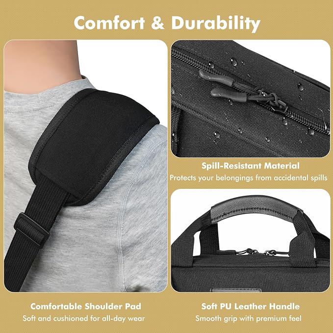 3-Ring Zipper Binder Organizer with Shoulder Strap, 2 Inch Binder | 500 Sheets Zip Up Binder Bag with Multiple Pockets & Storage, Laptop, Books Organizer for School Students and Teachers