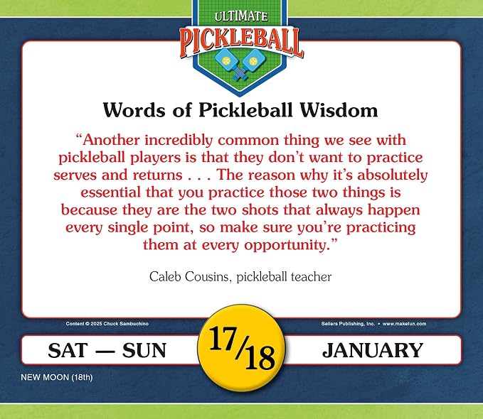 Ultimate Pickleball 2026 Daily Desk Calendar: Boxed Page-a-Day Sports Trivia Calendar with Day-to-Day Tips, Techniques & Fun Facts for Pickleball Players