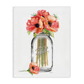 Mason Jar Poppies Floral Still Life, 24 x 30 Inch Canvas Wall Art | Stupell Industries · By Amanda Greenwood · Ready to hang · Ideal for cottage decor · Made in USA