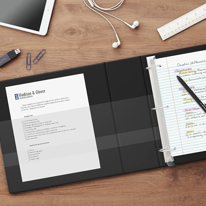 Staples Heavy-Duty 4-Inch D-Ring View Binder, Black, 1,000 Sheets | Extra-large capacity for office archiving and bulk document storage.