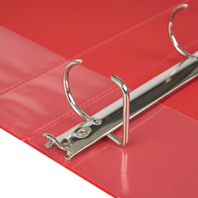 12 Pack Red 3-Ring Binders, 1.5", Slant D-Ring, Durable, EPI Premium, Heavy Duty, Holds 375 Sheets, Clear View Presentation, Non-Stick, 2 Inside Pockets, Organizer for School, Home Office