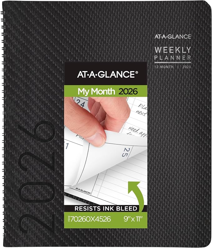 AT-A-GLANCE 2026 Planner, Monthly, 9” x 11”, Large, Contemporary, Charcoal (70260X4526)