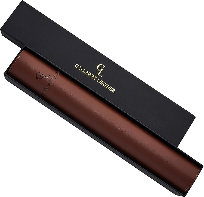 Gallaway Leather Desk Mat, Office Writing Desk Pad, Large 36" x 17" Dark Brown, for Top of Desks, Gift Ready Elegant Computer Desk Cover Protector PU Leather