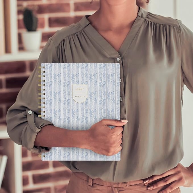 Mead Cambridge 2027 Planner, Weekly & Monthly, 8.5" x 11", Leah Bisch, Herringbone (LB55-905-27)