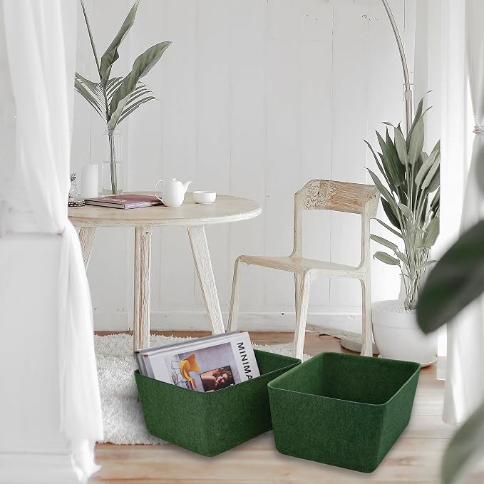 Felt Deep Drawer Organizer Medium Forest Green Closet Storage Bin
