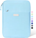 Sooez Zipper Binder Bag, 1 Inch Binders 3 Ring O-Ring, 5-Tab Divider Folder | Expanding File Folder, 500-Sheet Capacity Three Ring Binder, Cute Organizer Storage Student School Classroom Supplies, Blue