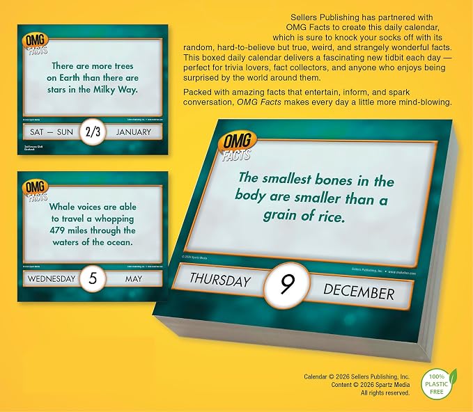 OMG Facts 2027 Daily Desk Calendar: Boxed Page-a-Day Trivia Calendar with Day-to-Day Hard-to-Believe Facts, Weird Truths & Bizarre Realities