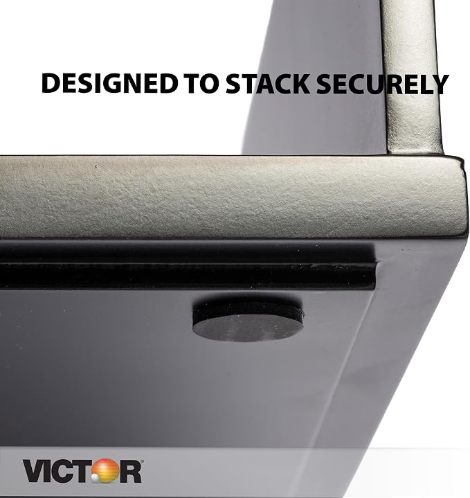 Victor 1142-5 Midnight Black Collection Front Load Letter Tray, Matte Black Paint with Faux Leather Tray Pad for a Professional Look